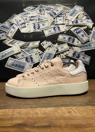Кеди жіночі adidas originals stan smith bold w рожеві, розмір 40, довжина устілки 25/25,5 см, шкіра