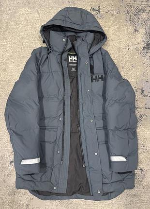 Чоловічий пуховик helly hansen водонепроникний знімний капюшон сірий