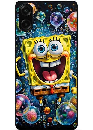 Силиконовый бампер чехол для samsung a07s с картинкой губка боб sponge bob