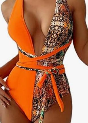 Распродажа!! сексуальный женский купальник shein оранжевого цвета.