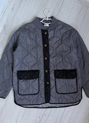 Куртка жіноча teeshopen quilted block jacket сіра лайнер