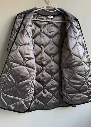 Куртка жіноча teeshopen quilted block jacket сіра лайнер 6