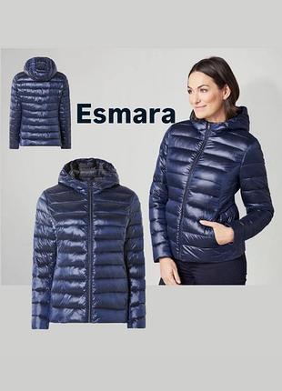 Новая женская легкая демисезонная куртка пуховик esmara, размер xs 34/36, синяя стеганая куртка с капюшоном деми стеганная ветрозащитная