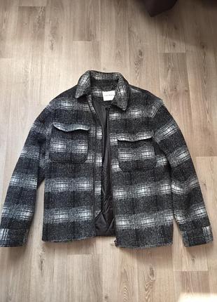 Topman куртка сорочка в клітку, чоловіча  жіноча оверсайз утеплена