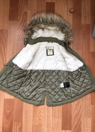 Парка куртка для дівчинки h&m хакі 98 р