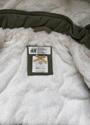Парка куртка для дівчинки h&m хакі 98 р 3