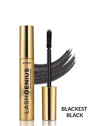 Туш для вій avon lash genius blackest black