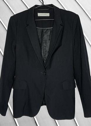Женский черный классический пиджак zara eu40 l 40 42 46 зара прямого кроя жакет блейзер деловой zara eu40 l 40 46