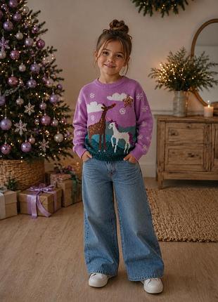 Красивая новогодняя кофта на 6-7 лет
