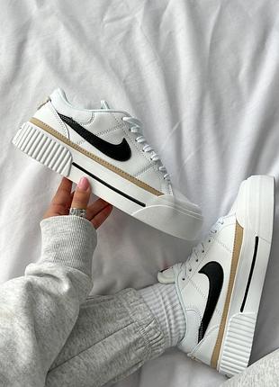 Nike court legacy lift black | кеди білі шкіряні | 36–40