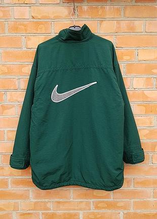 Nike big logo винтажная куртка oversize оригинал (l-xl)