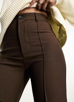 Брюки жіночі pull&bear wide leg коричневі 2