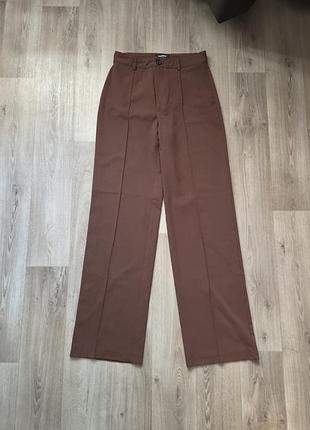 Брюки жіночі pull&bear wide leg коричневі 3