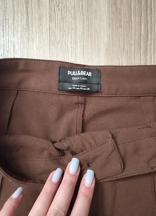 Брюки жіночі pull&bear wide leg коричневі 5