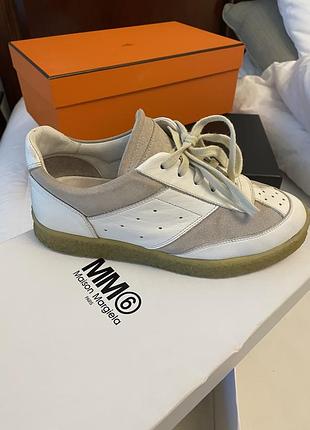 Кросівки maison margiela replica low top white beige