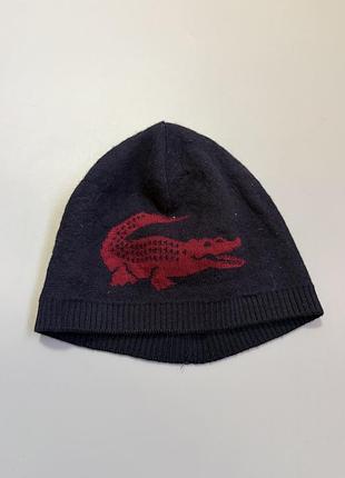 Двусторонняя вязаная шапка lacoste reversible