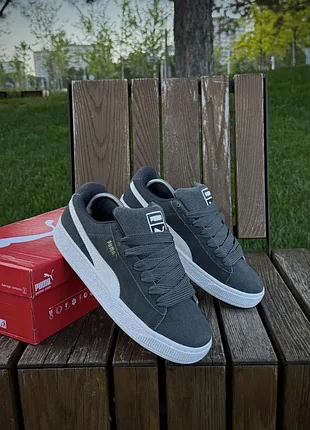 Кросівки puma suede xl, темно сірі (замша) 1112-5