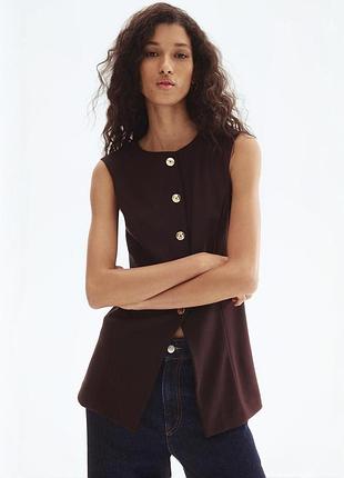 Коричнева жилетка h&amp;m