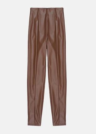 Лосіни коричневі кожані 2