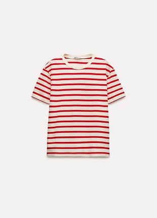 Бавовняна футболка в смужку zara