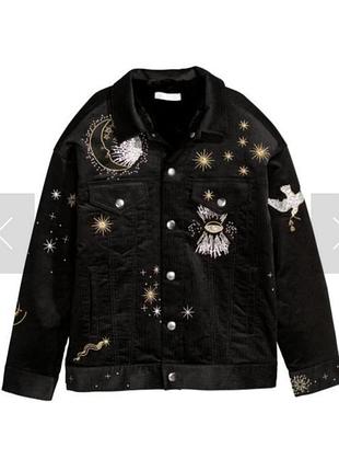 Куртка вельветовая с вышивкой м состояние новой утепленной