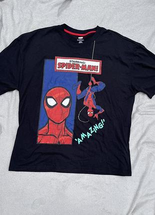 Футболка чоловіча marvel spider-man чорна з принтом