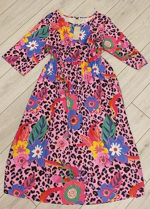 Новое яркое летнее платье миди emery rose (размер 1xl / plus size)