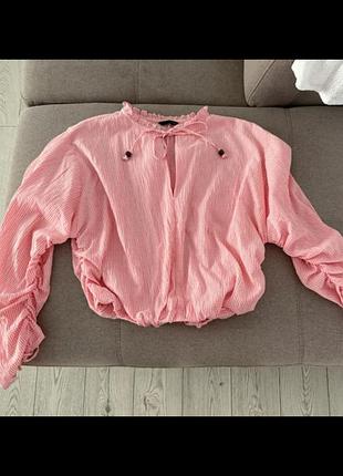 Жіноча блузка zara рожева в клітинку бавовна
