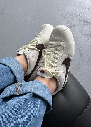 Трендові nike cortez beige/brown 🤎 5