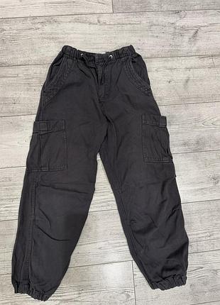 Джинси джогери для дівчинки zara, чорні, розмір 128