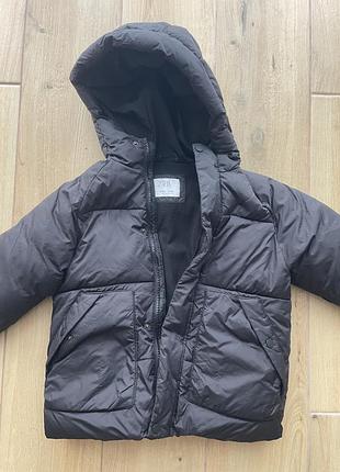 Куртка дитяча zara 110 чорна сіра пуховик 2