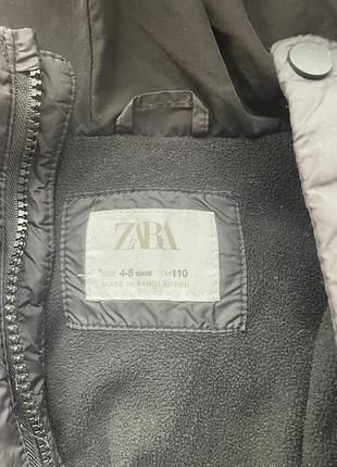 Куртка дитяча zara 110 чорна сіра пуховик 3