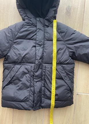 Куртка дитяча zara 110 чорна сіра пуховик 5