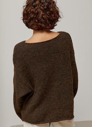 Мохеровый джемпер oversize с широкой горловиной 2