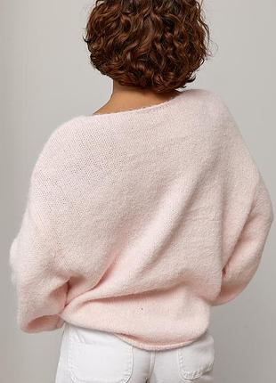 Мохеровий джемпер oversize з широкою горловиною 2