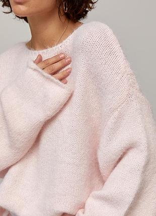 Мохеровий джемпер oversize з широкою горловиною 4