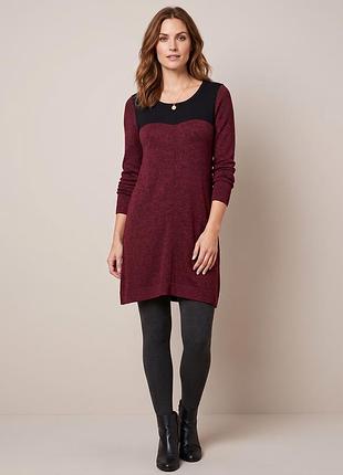 Платье-свитер m&amp;s collection 2566 14 (укр. 48), красный меланж с черной кокеткой