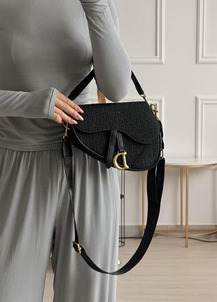 Брендовая женская сумка диор текстильная сумочка седло christian dior для девушки городская сумка через плечо для женщины