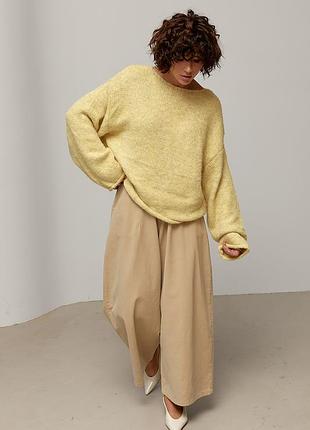 Мохеровий джемпер oversize з широкою горловиною 3