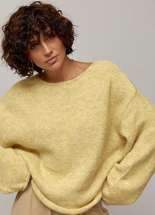 Мохеровий джемпер oversize з широкою горловиною 5