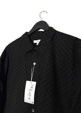 Нова чорна фактурна сорочка marks&spencer 2