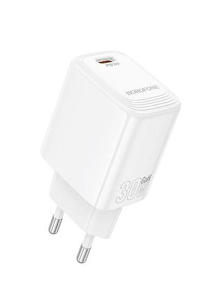 Сетевое зарядное устройство borofone bn28 fuente single port pd30w charger (eu) white