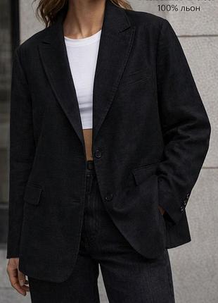 Піджак льняний massimo dutti батал
