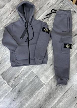 Зимовий костюм на флісі stone island стонік
