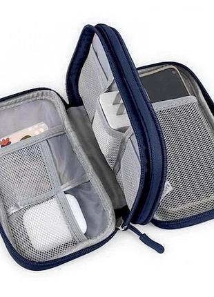 Органайзер чохол mini bag для гаджетів та зарядних пристроїв blue