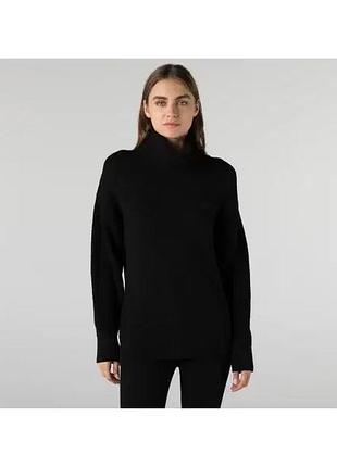 Lacoste светер теплий чорний альпака вовна акрил m-l