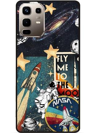 Силиконовый чехол бампер для infinix note 50 pro plus 5g (x6856) с рисунком галактика nasa