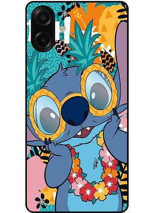 Силиконовый бампер чехол для samsung a08 с рисунком стич stitch