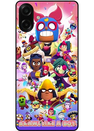 Силиконовый чехол бампер для samsung a08 с рисунком brawl like a boy бравл