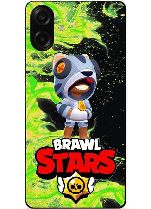 Чехол силиконовый бампер для samsung a08 с героем бравл леон бродячий brawl